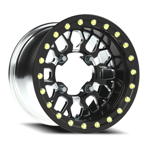 Vision Wheel 346 Gloss Black Milled Spoke 15x10 0 4x156mm 131.1mm - Wheelwiz