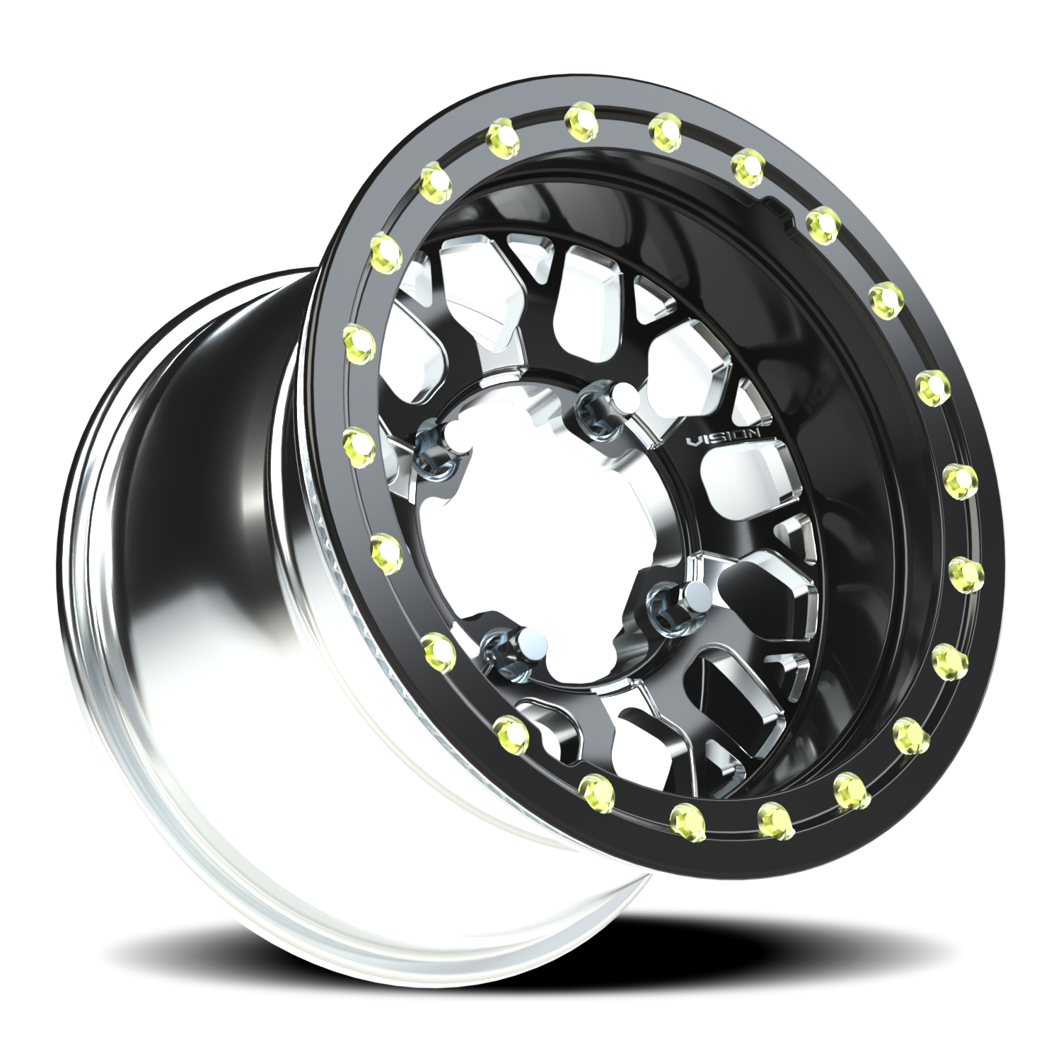 Vision Wheel 346 Gloss Black Milled Spoke 15x6 +51 4x136mm 110.5mm - Wheelwiz