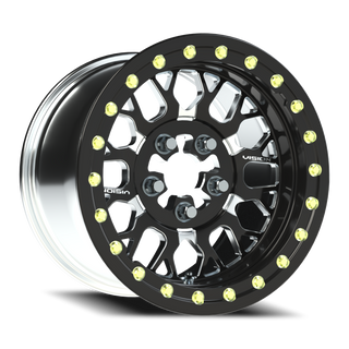 Vision Wheel 346 Gloss Black Milled Spoke 15x10 +25 5x114.3mm 68mm