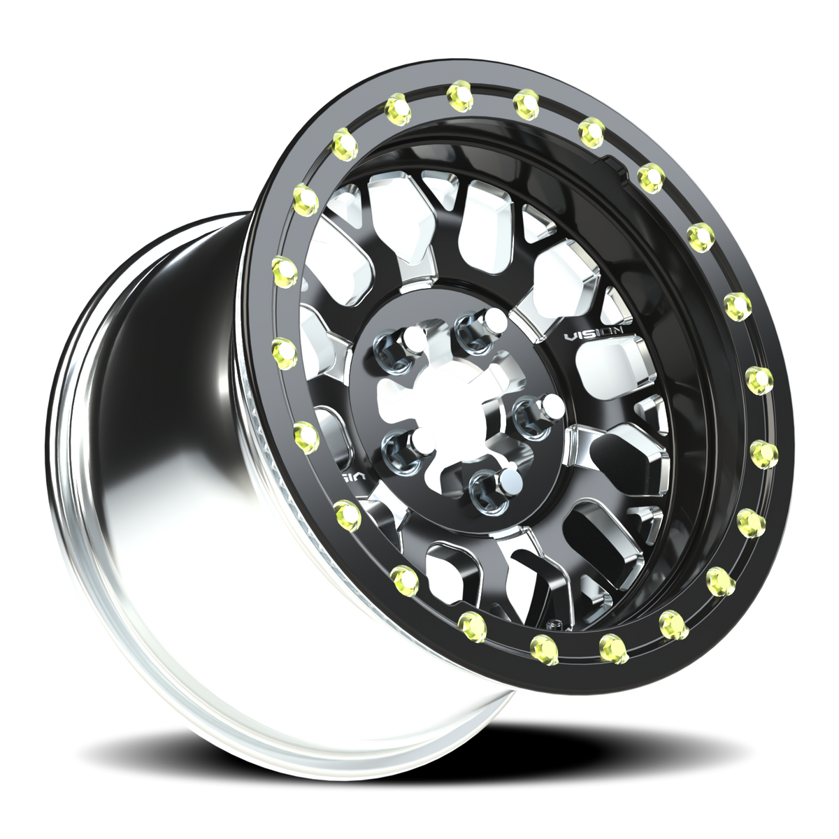 Vision Wheel 346 Gloss Black Milled Spoke 15x10 +25 5x114.3mm 68mm - Wheelwiz