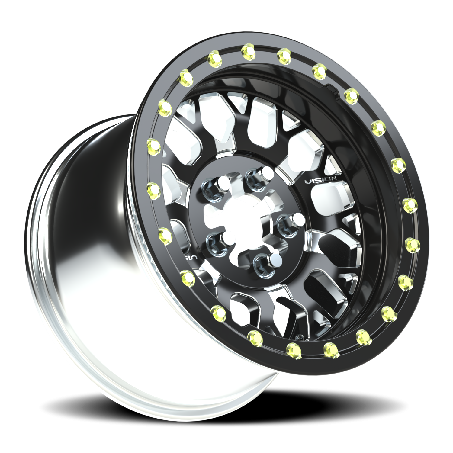 Vision Wheel 346 Gloss Black Milled Spoke 15x10 +25 5x114.3mm 68mm - Wheelwiz