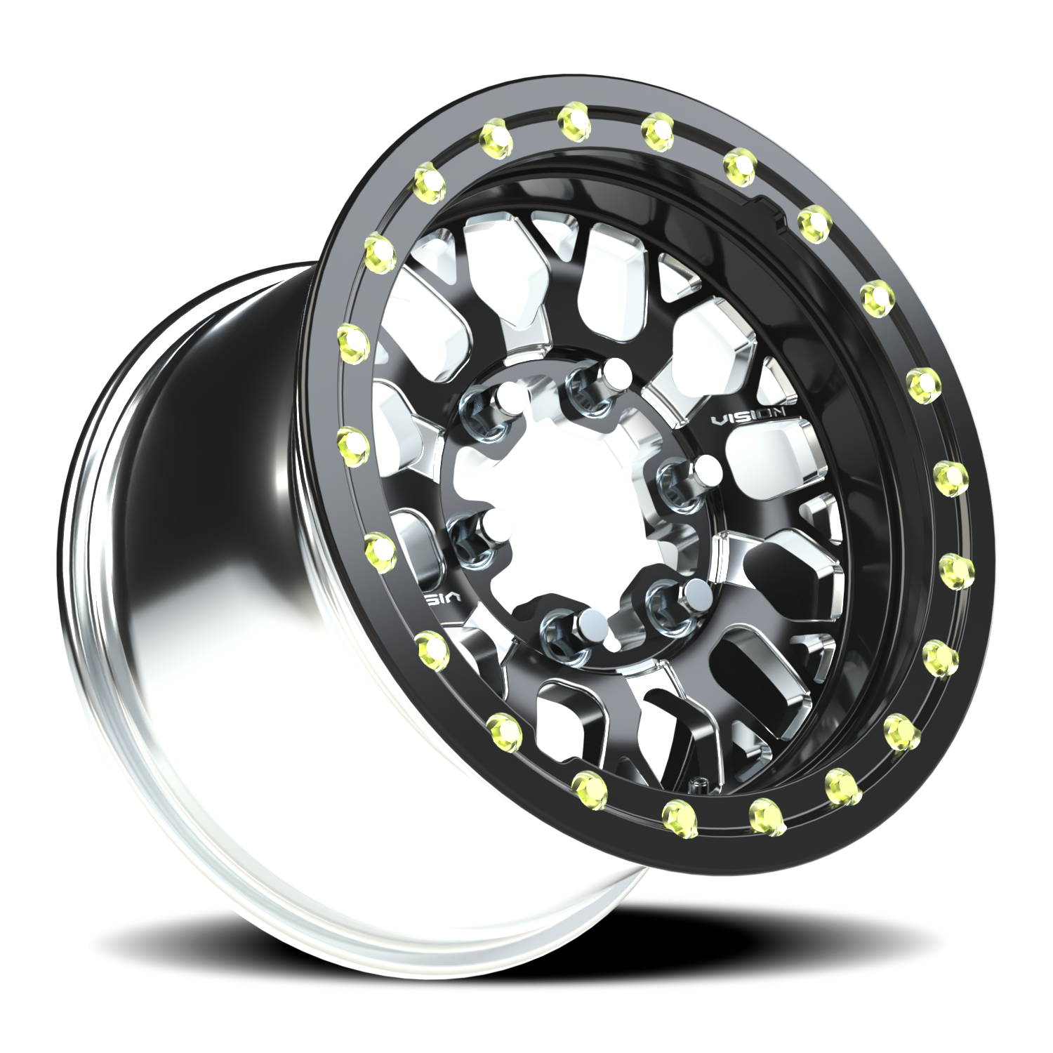 Vision Wheel 346 Gloss Black Milled Spoke 15x6 +51 6x139.7mm 110mm - Wheelwiz