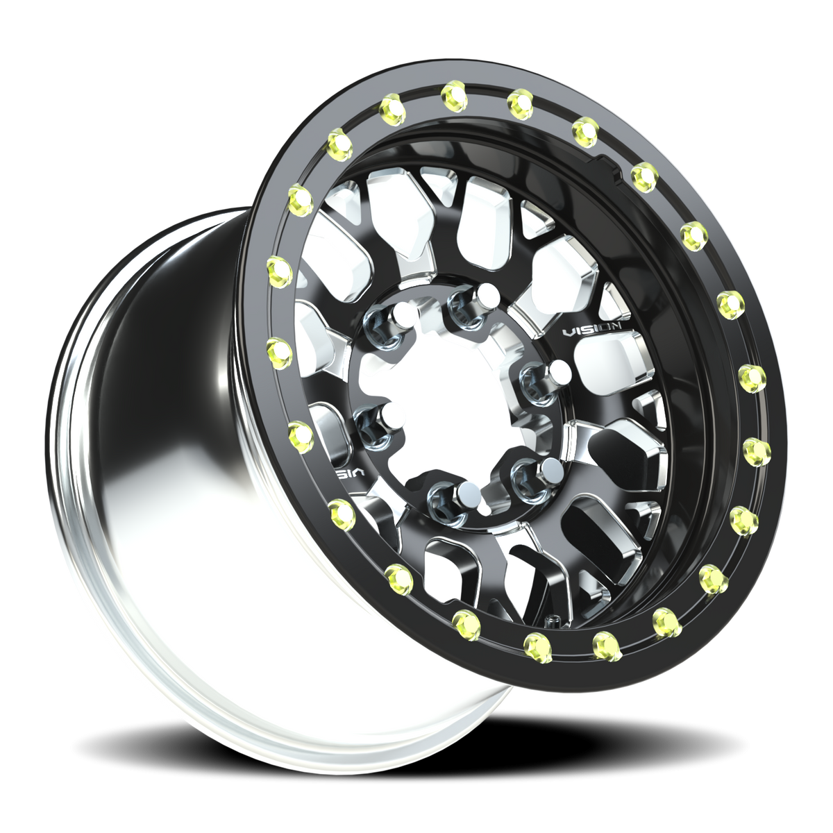 Vision Wheel 346 Gloss Black Milled Spoke 15x10 +25 6x139.7mm 110mm - Wheelwiz