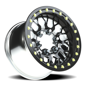 Vision Wheel 346 Gloss Black Milled Spoke 15x10 +25 6x139.7mm 110mm - Wheelwiz