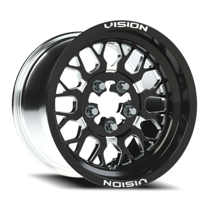 Vision Wheel 346 Gloss Black Milled Spoke 15x7 +61 5x114.3mm 68mm - Wheelwiz