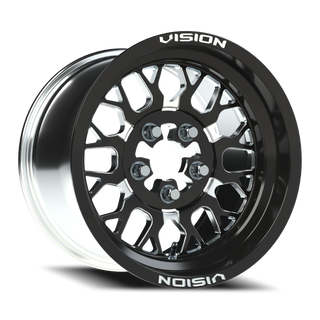 Vision Wheel 346 Gloss Black Milled Spoke 15x7 +61 5x114.3mm 68mm
