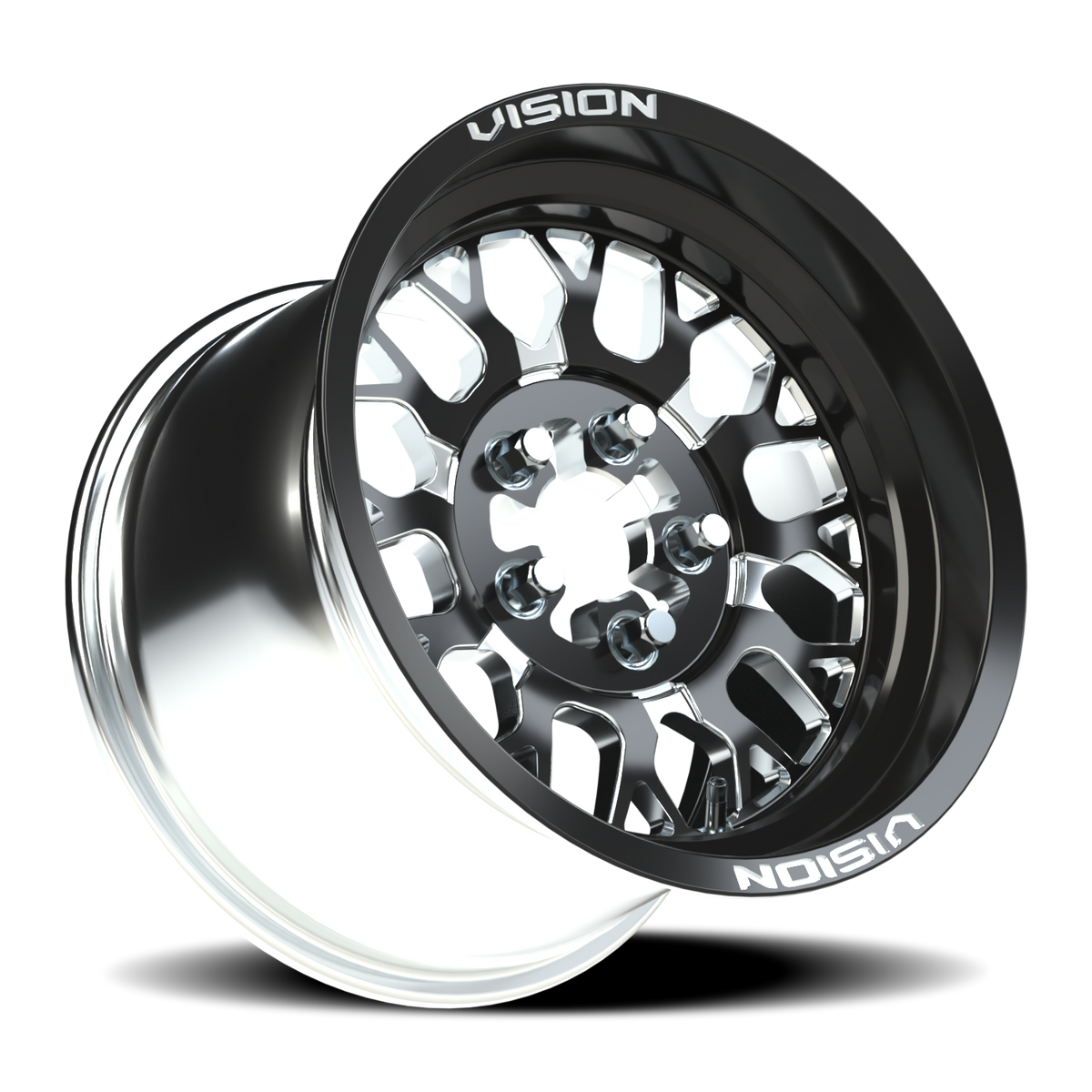Vision Wheel 346 Gloss Black Milled Spoke 15x6 +51 5x114.3mm 68mm - Wheelwiz
