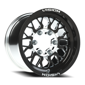 Vision Wheel 346 Gloss Black Milled Spoke 15x10 +25 6x139.7mm 110mm - Wheelwiz