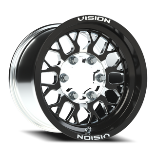 Vision Wheel 346 Gloss Black Milled Spoke 15x10 +25 6x139.7mm 110mm
