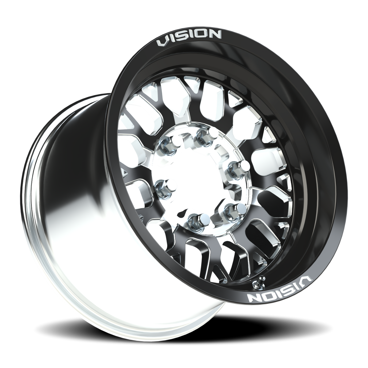 Vision Wheel 346 Gloss Black Milled Spoke 15x10 +25 6x139.7mm 110mm - Wheelwiz