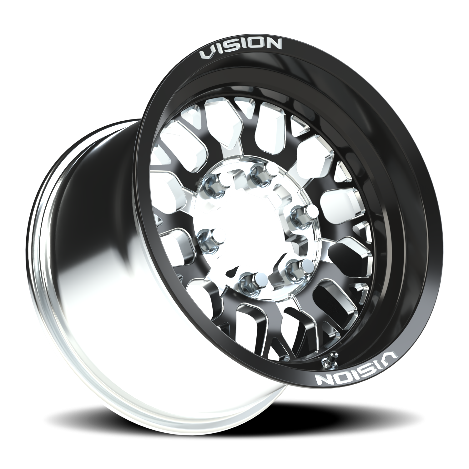 Vision Wheel 346 Gloss Black Milled Spoke 15x10 +25 6x139.7mm 110mm - Wheelwiz