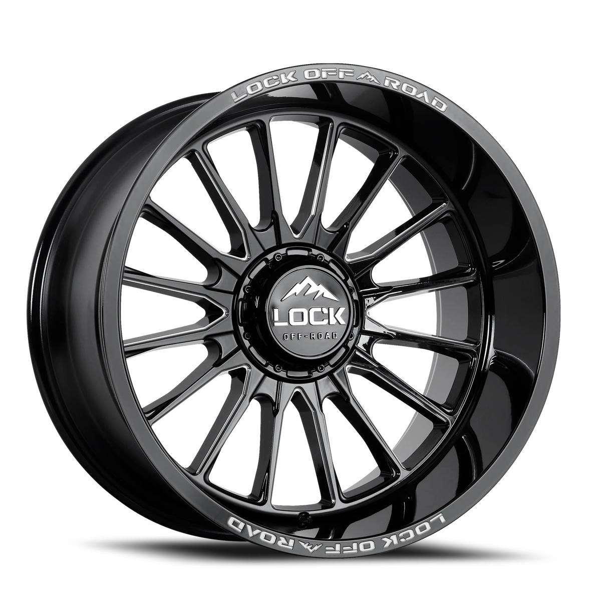 Lock Offroad Striker Gloss Black W/ Milling 22x10 -18 5x127|5x139.7mm 87.1mm