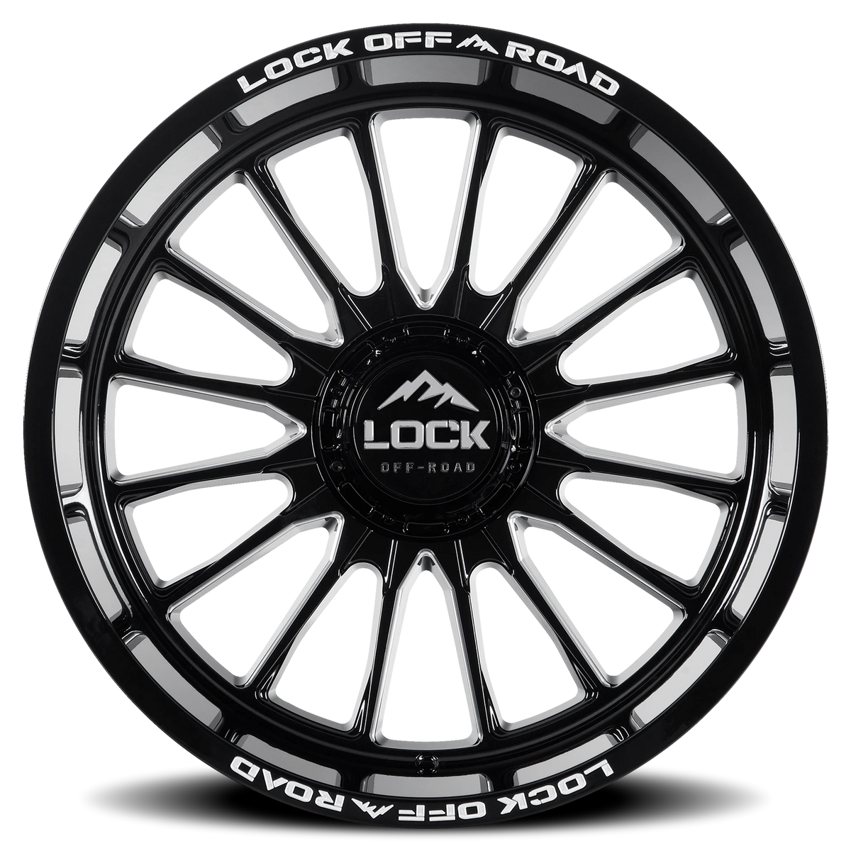 Lock Offroad Striker Gloss Black W/ Milling 22x12 -44 5x127|5x139.7mm 87.1mm