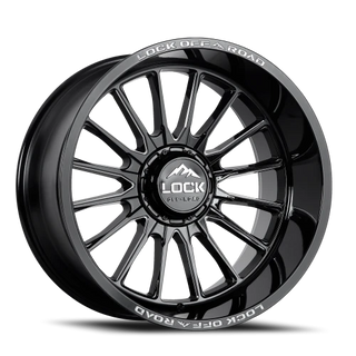 Lock Offroad Striker Gloss Black W/ Milling 20x9 +1 6x135|6x139.7mm 106.2mm