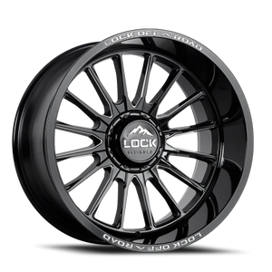 Lock Offroad Striker Gloss Black W/ Milling 20x9 +1 8x165.1mm 125.2mm