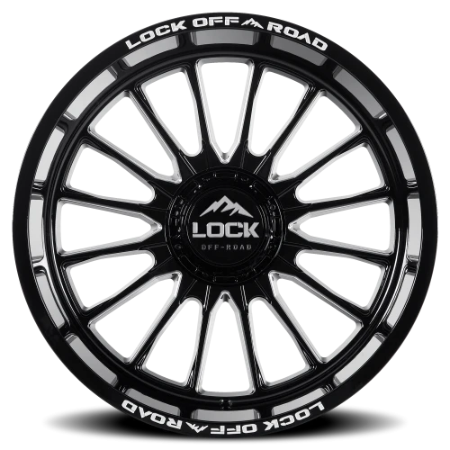 Lock Offroad Striker Gloss Black W/ Milling 22x10 -18 8x165.1mm 125.2mm