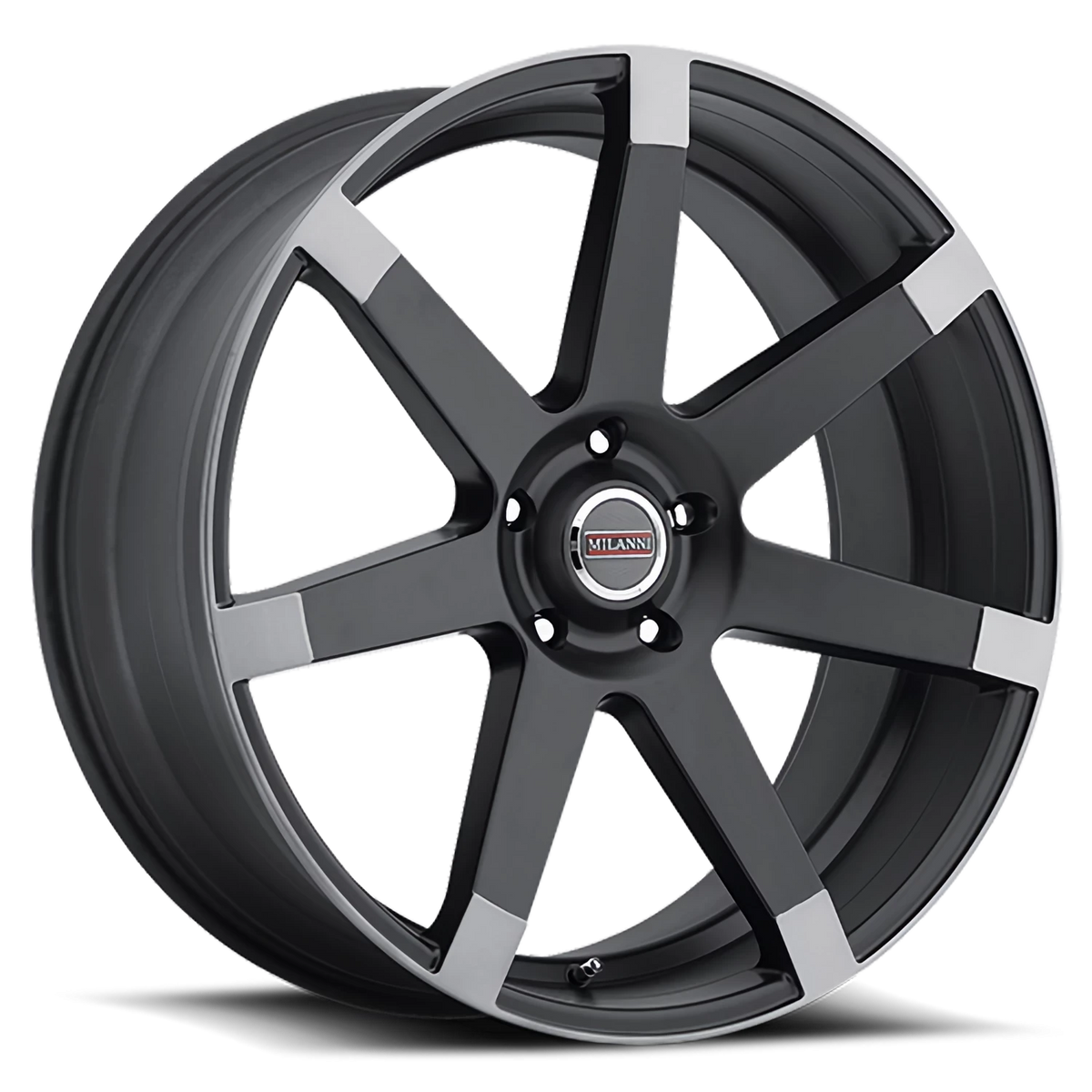 Vision Wheel 9042V Matte Black w\Anthracite Spoke Ends 22x9.5 +15 5x114.3mm 83mm - Wheelwiz