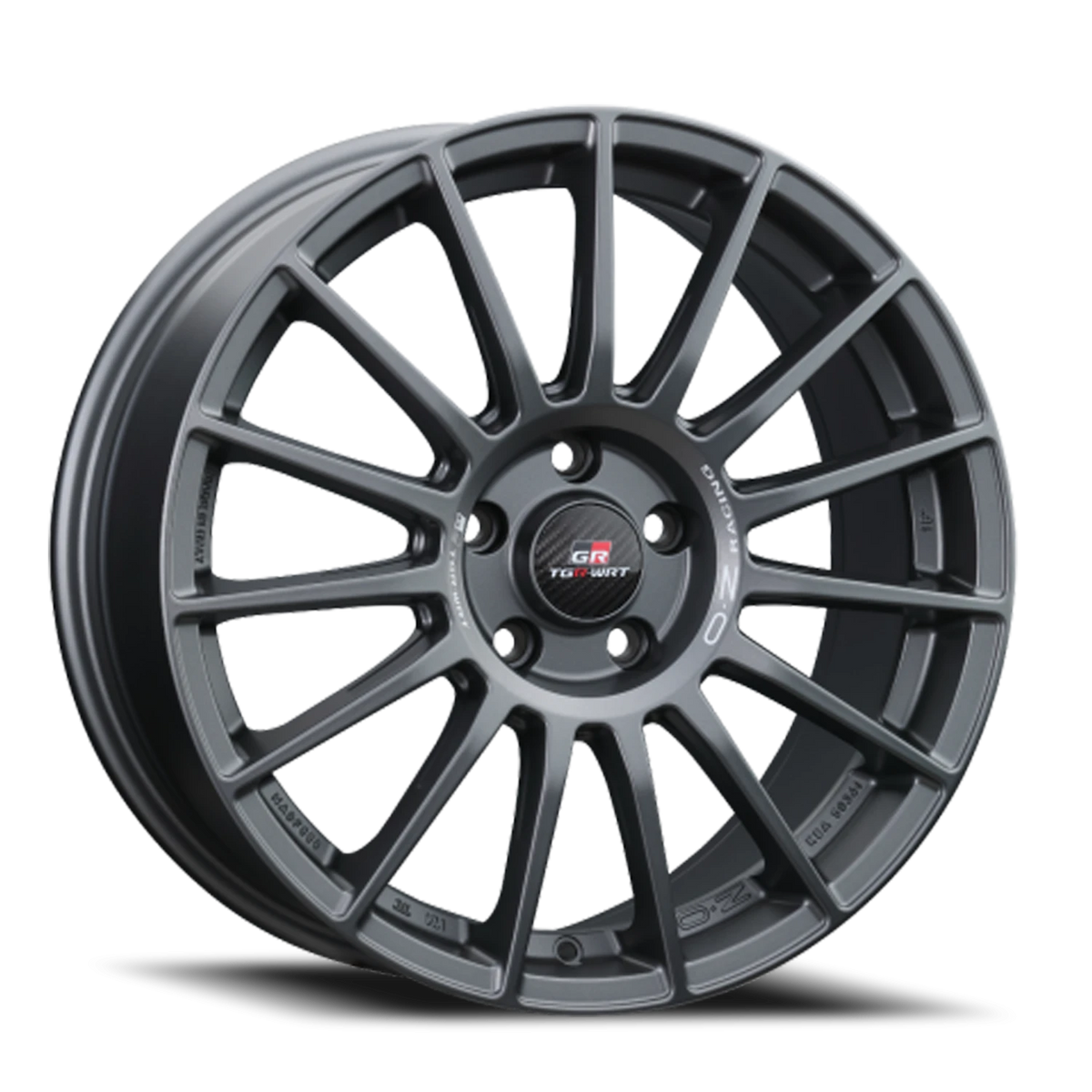 OZ Racing Superturismo TGR WRT Matte Graphite W/ Silver Lettering 17x7 +42 4x100mm 68mm - Wheelwiz