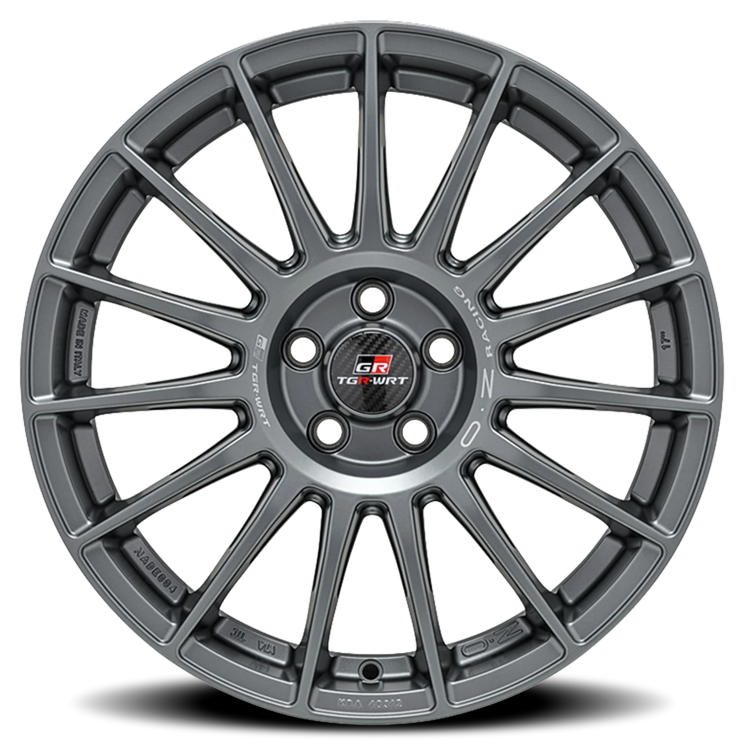 OZ Racing Superturismo TGR WRT Matte Graphite W/ Silver Lettering 17x7.5 +45 5x114.3mm 75mm - Wheelwiz