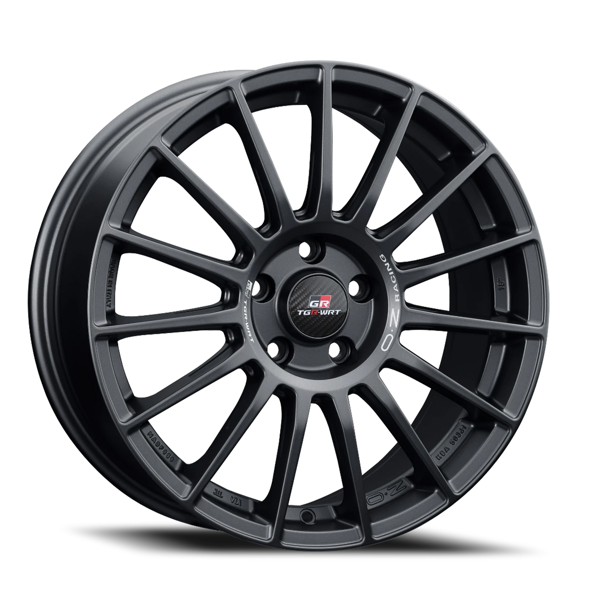 OZ Racing Superturismo TGR WRT Matte Black W/ Silver Lettering 21x9 +45 5x120mm 79mm - Wheelwiz