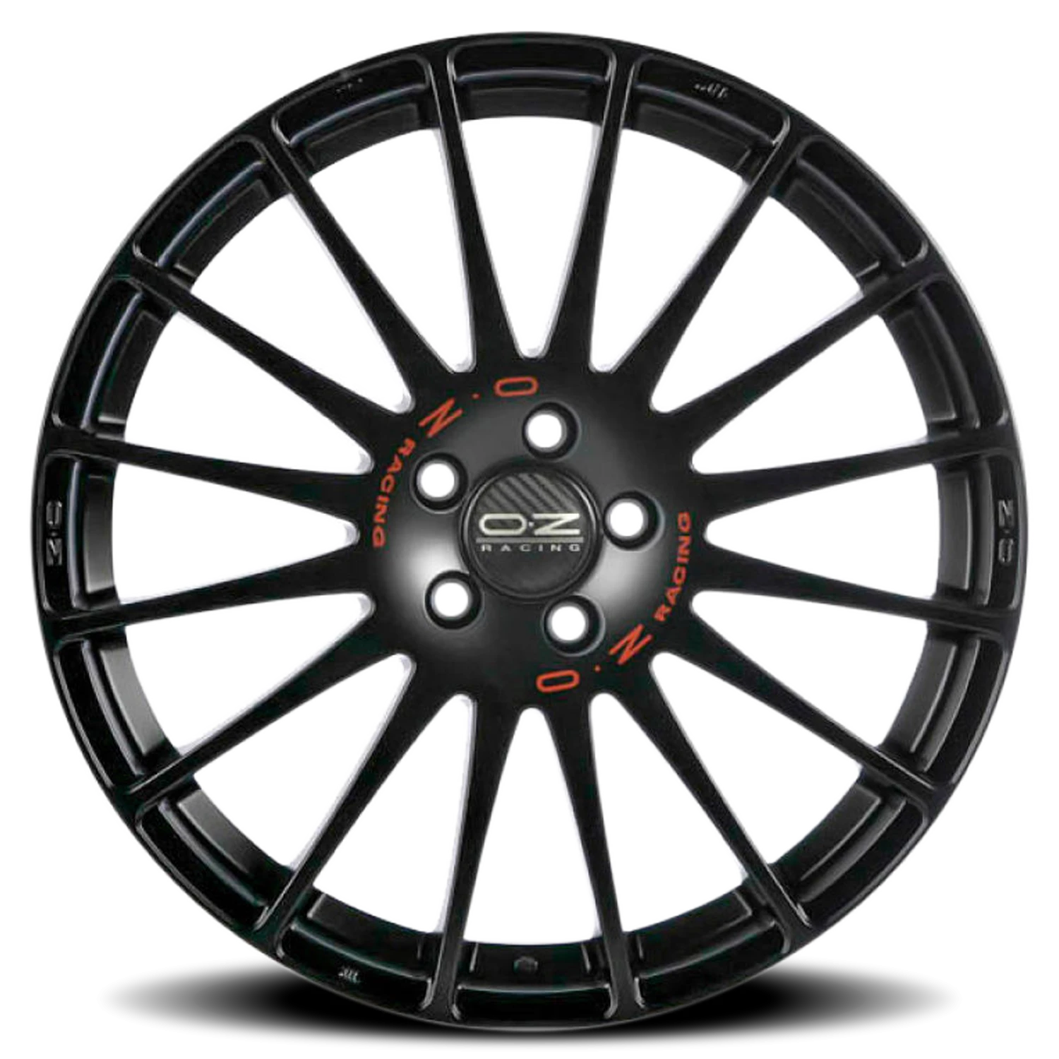 OZ Racing Superturismo Matte Black W/ Red Lettering 17x8 +40 5x115mm 70.2mm - Wheelwiz