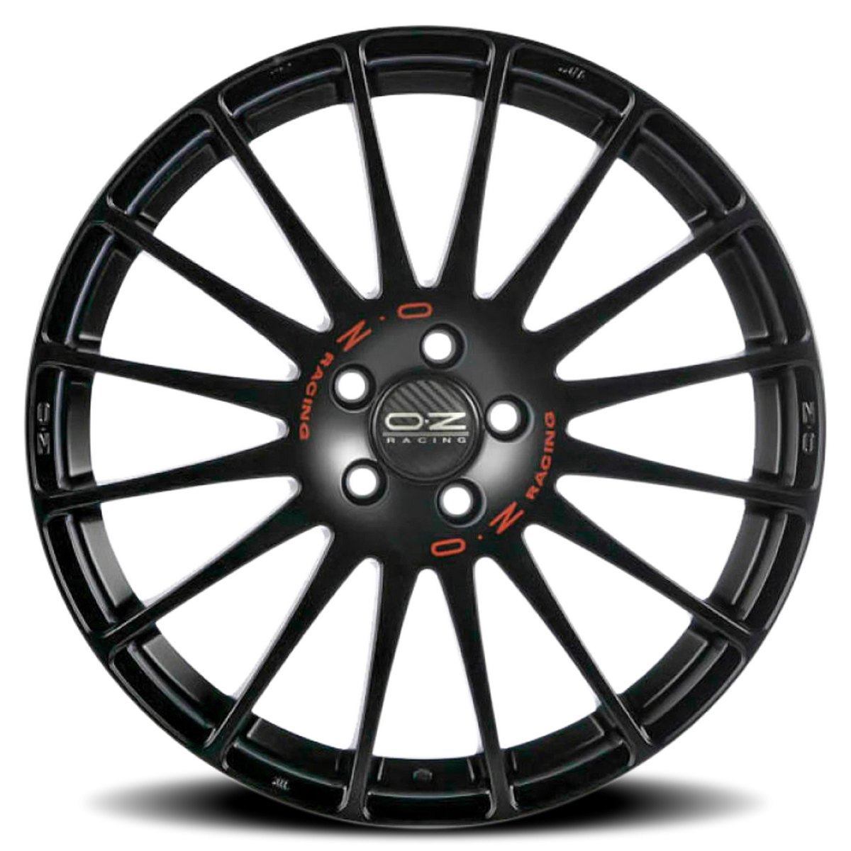 OZ Racing Superturismo GT Matte Black W/ Red Lettering 16x7 +35 5x105mm 56.56mm - Wheelwiz