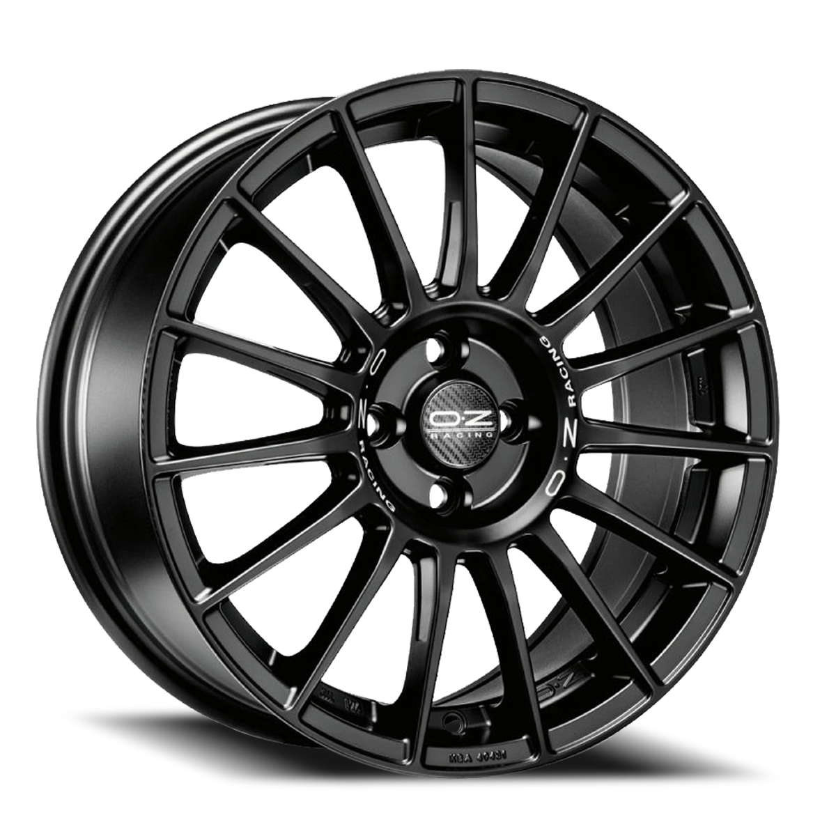 OZ Racing Superturismo LM Matte Black W/ Silver Lettering 17x7.5 +35 4x100mm 68mm - Wheelwiz