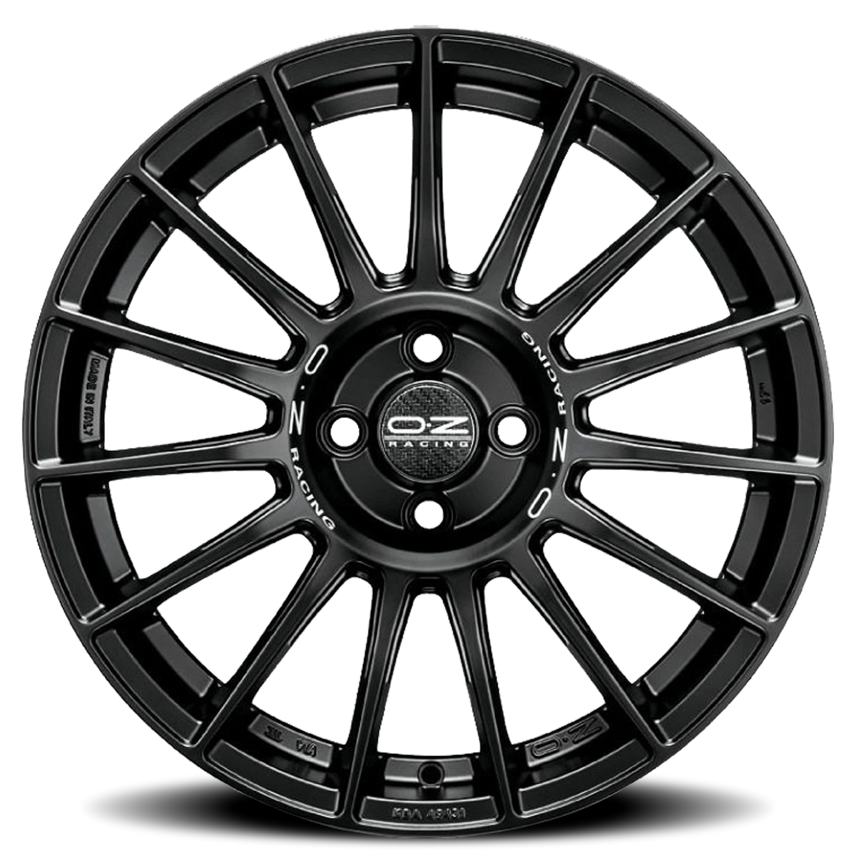 OZ Racing Superturismo LM Matte Black W/ Silver Lettering 17x7.5 +42 4x100mm 68mm - Wheelwiz