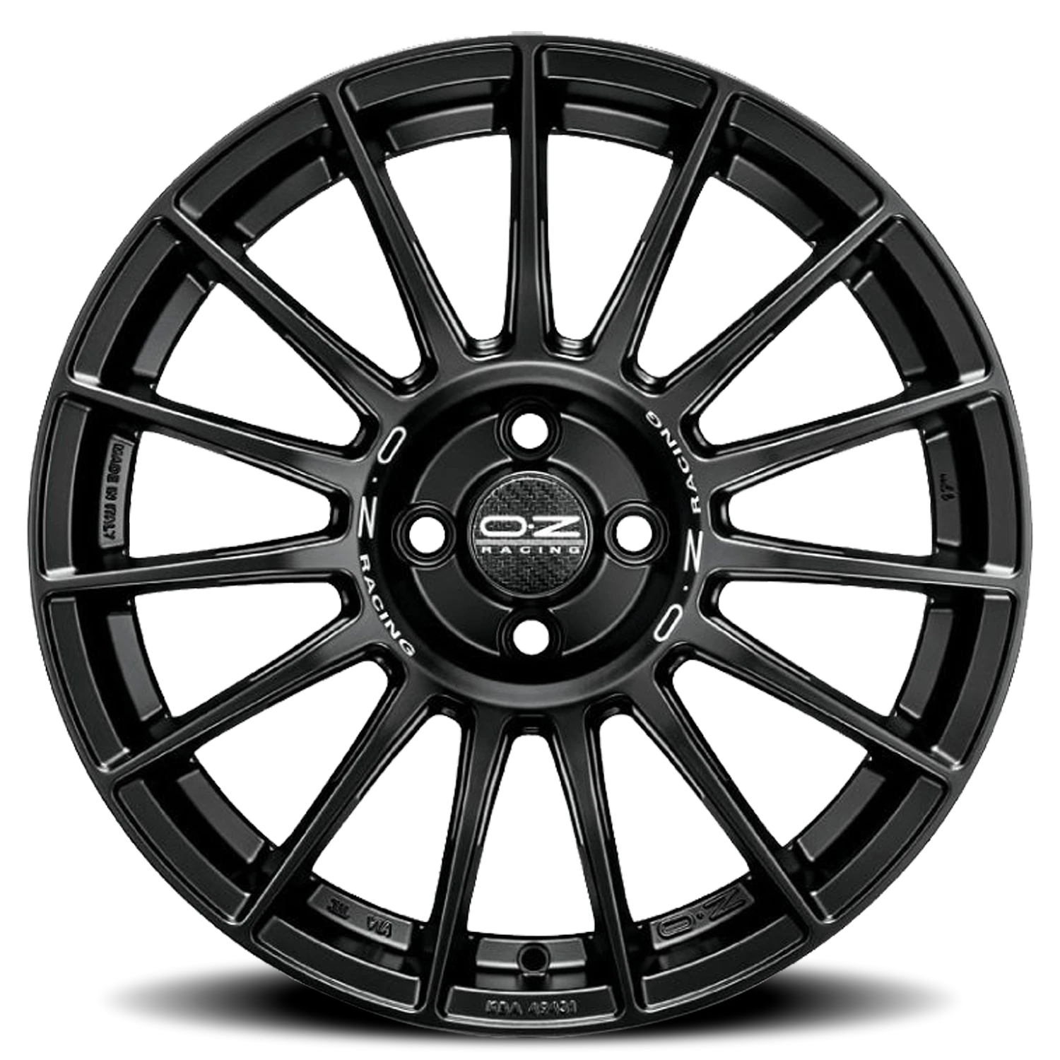 OZ Racing Superturismo LM Matte Black W/ Silver Lettering 17x7.5 +42 4x100mm 68mm - Wheelwiz