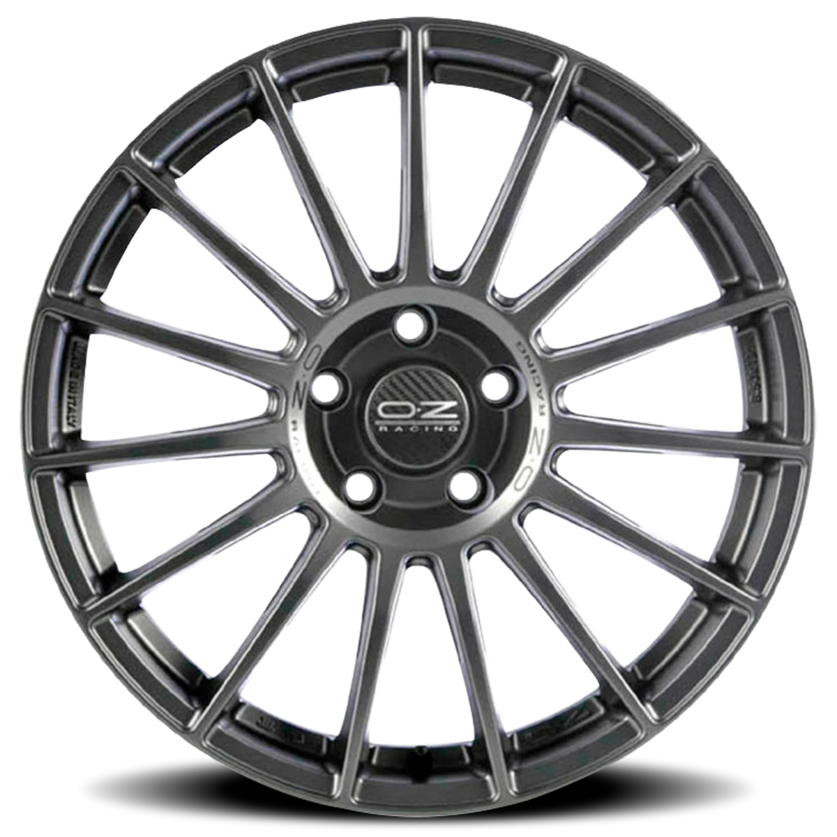 OZ Racing Superturismo LM Matte Graphite W/ Silver Lettering 17x7.5 +20 4x108mm 75mm - Wheelwiz