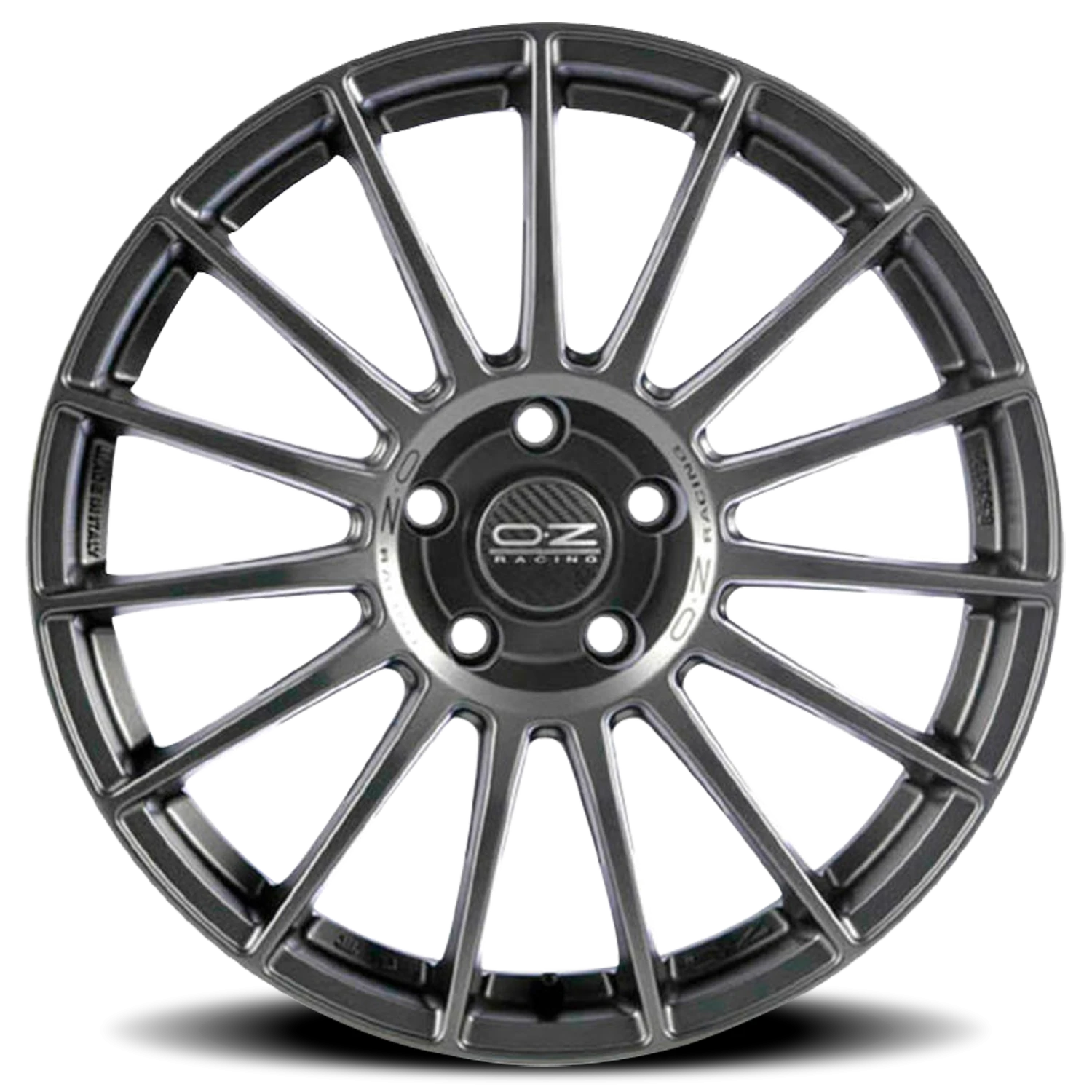モンキチ OZ Racing Superturismo LM Matte Graphite W/ Silver Lettering 17x7