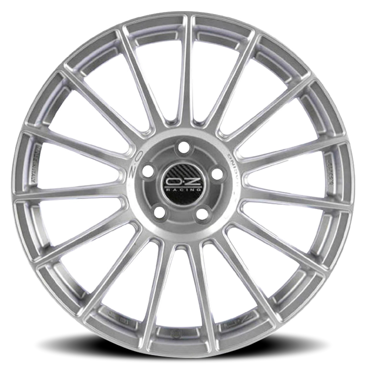 OZ Racing Superturismo LM Matte Race Silver W/ Black Lettering 17x7.5 +50 5x112mm 75mm - Wheelwiz