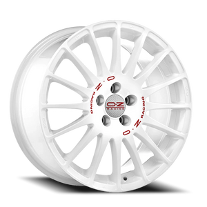 OZ Racing Superturismo WRC Gloss Race White W/ Red Lettering 15x6.5 +25 4x108mm 65.06mm - Wheelwiz