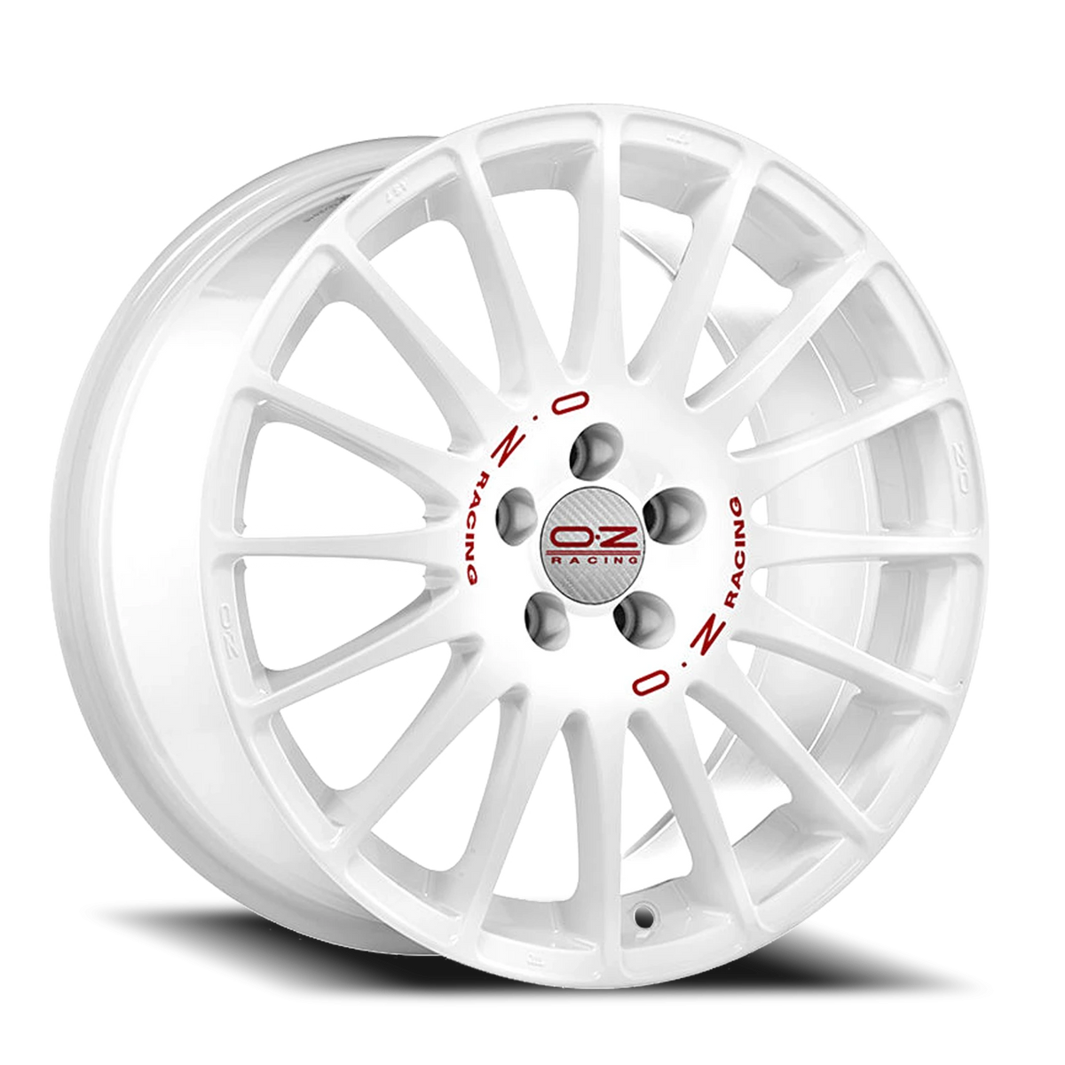 OZ Racing Superturismo WRC Gloss Race White W/ Red Lettering 17x7 +40 4x100mm 68mm - Wheelwiz