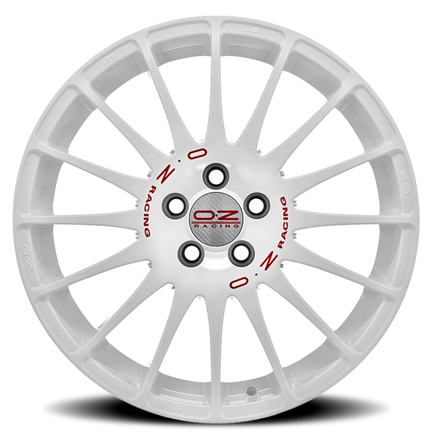 OZ Racing Superturismo WRC Gloss Race White W/ Red Lettering 16x7 +37 4x100mm 68mm - Wheelwiz
