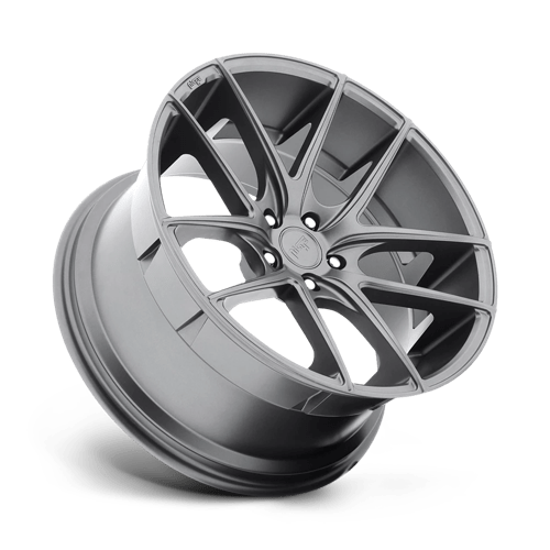 Niche M129 TARGA Matte Gun Metal 18x8 +42 5x112mm 66.6mm - WheelWiz