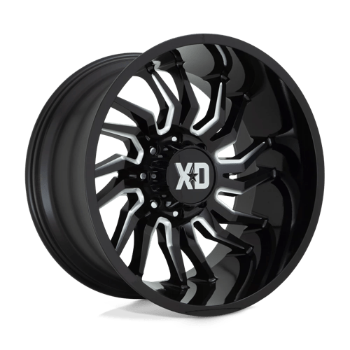 XD Series XD858 TENSION Gloss Black Milled 20x10 -18 5x127mm 71.5mm - Wheelwiz