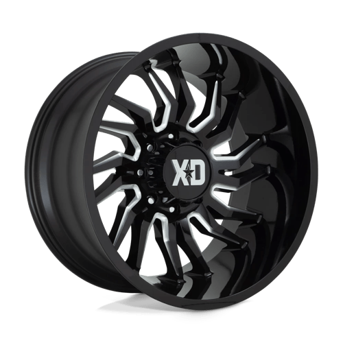 XD Series XD858 TENSION Gloss Black Milled 22x10 -18 8x180mm 124.2mm - Wheelwiz