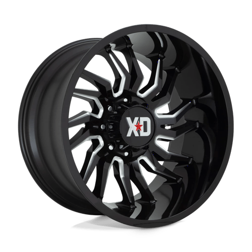 XD Series XD858 TENSION Gloss Black Milled 22x12 -44 8x165.1mm 125.1mm - Wheelwiz
