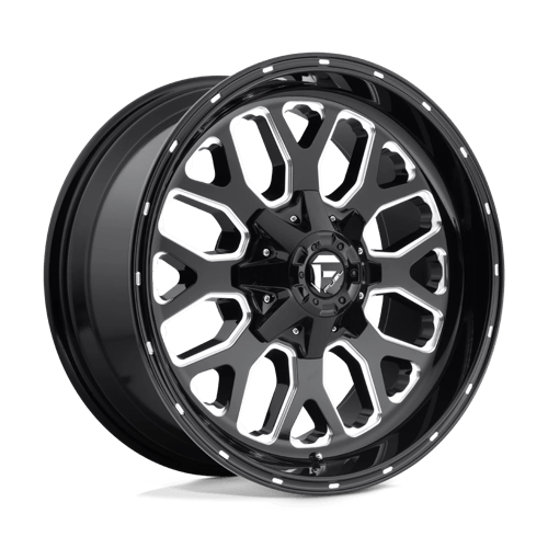 Fuel Offroad D588 TITAN Gloss Black Milled 20x9 +20 6x120|6x139.7mm 78.1mm - Wheelwiz