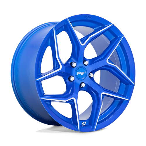 Niche M268 TORSION Anodized Blue Milled 20x9 +25 5x112mm 66.6mm - Wheelwiz
