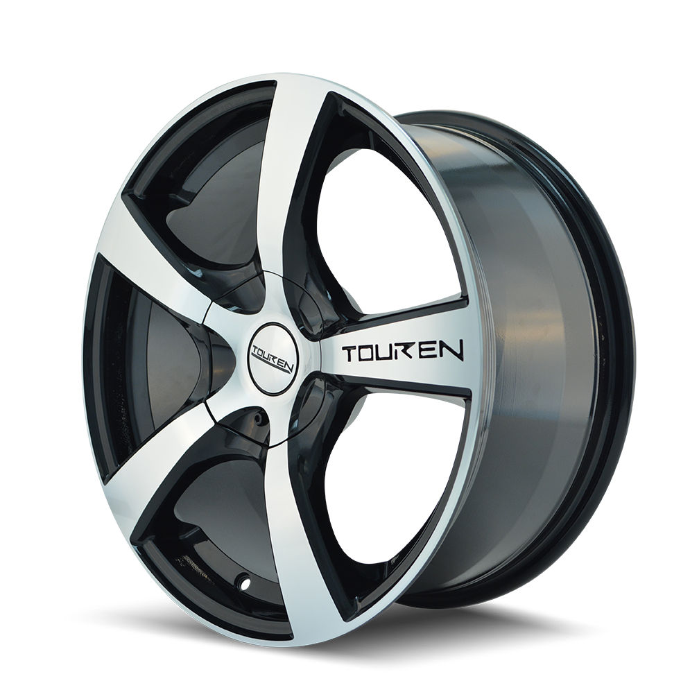 Touren TR9 Gloss black machined 17x7 +42 5x112|5x120mm 72.62mm - WheelWiz