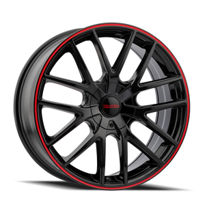 Touren TR60 Gloss black with red ring 18x8 +40 5x108|5x114.3mm 72.62mm - Wheelwiz