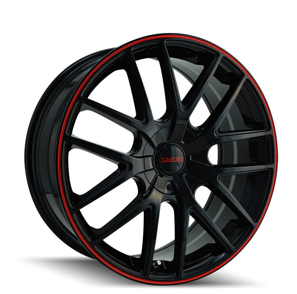 Touren TR60 Gloss black with red ring 19x8.5 +40 5x112|5x120mm 74.1mm - WheelWiz