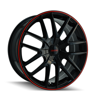 Touren TR60 Gloss black with red ring 19x8.5 +40 5x112|5x120mm 74.1mm - WheelWiz