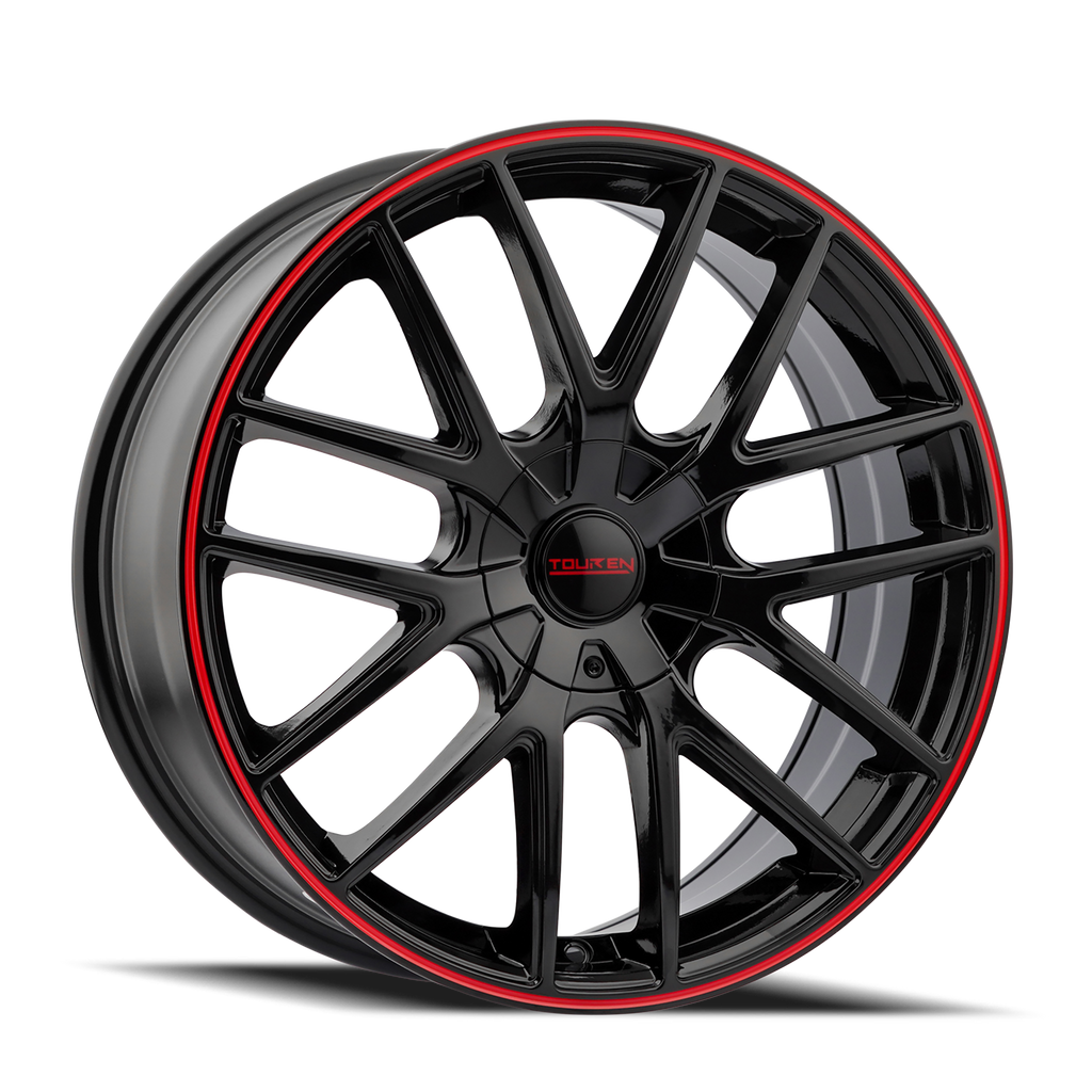 Touren TR60 Gloss black with red ring 18x8 +20 5x115|5x120mm 74.1
