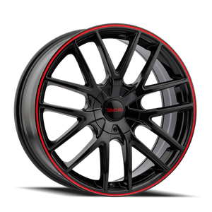 Touren TR60 Gloss black with red ring 17x7.5 +42 4x100|4x114.3mm 67.1mm - Wheelwiz