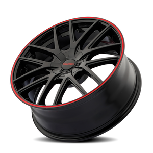 Touren TR60 Gloss black with red ring 17x7.5 +42 4x100|4x114.3mm 67.1mm - Wheelwiz