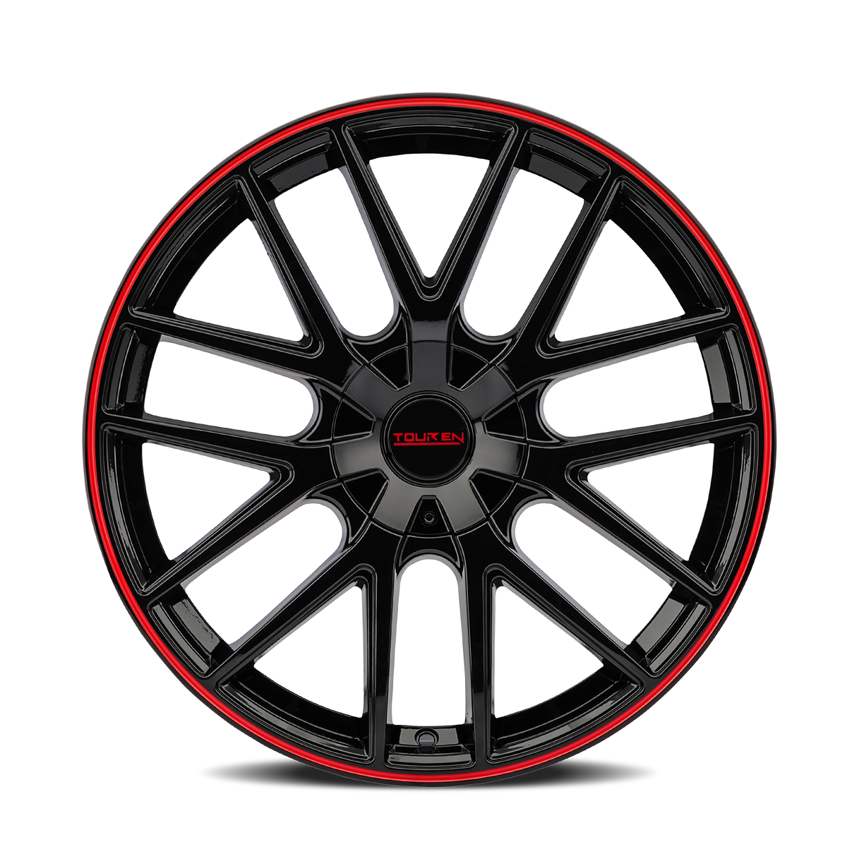 Touren TR60 Gloss black with red ring 16x7 +42 4x108|5x108mm 72.62mm - Wheelwiz