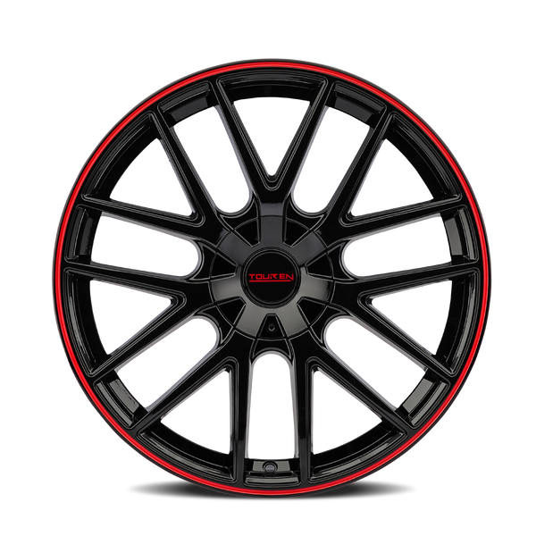 Touren TR60 Gloss black with red ring 18x8 +20 5x115|5x120mm 74.1